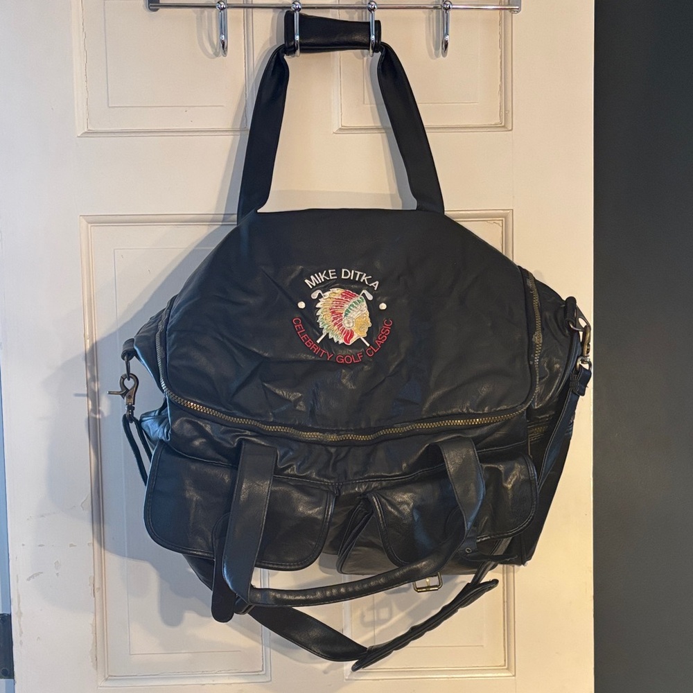 Mike Ditka Celebrity Golf Classic Black Leather Duffel Bag
